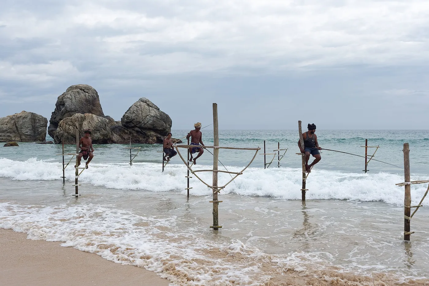 Stilt fishermen near Koggala, Sri Lanka – Island Walkers